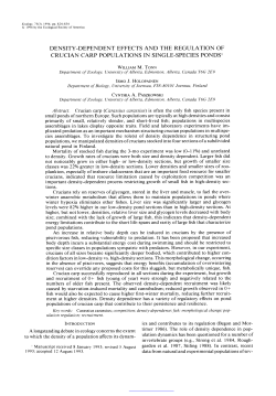 Density-Dependent Effects and the Regulation of Crucian Carp