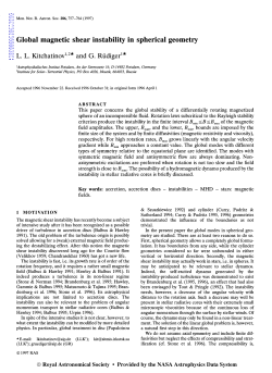 Global magnetic shear instability in spherical geometry