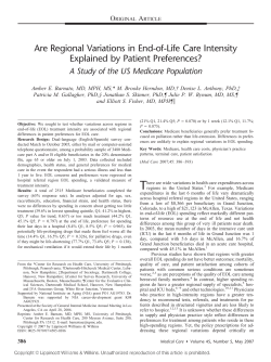 Are Regional Variations in End-of-Life Care Intensity Explained by