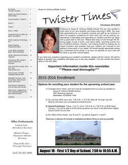 2015-2016 Enrollment August 18-First 1/2 Day of School