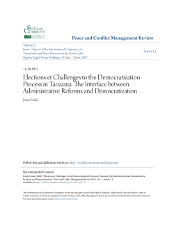 Elections et Challenges to the Democratization Process in Tanzania