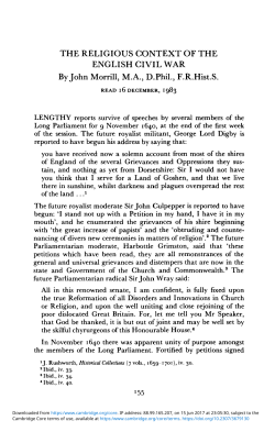 The Religious Context of the English Civil War