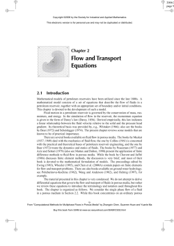 Flow and Transport Equations - Society for Industrial and Applied