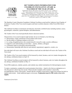 nomination forms - Forest Hills School District