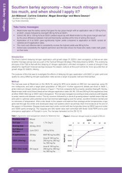 Southern barley agronomy &ndash; how much nitrogen is too much, and