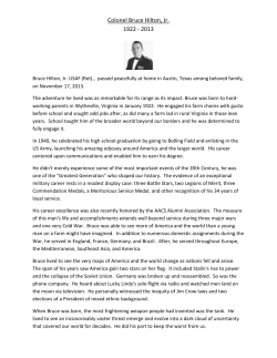 Colonel Bruce Hilton, Jr. 1922 - 2013