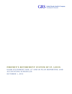 GASB Statement No. 67 and 68 Plan Reporting and Accounting