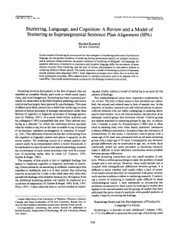 Stuttering, Language, and Cognition