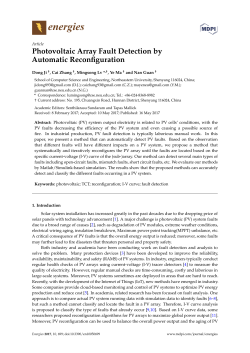 Photovoltaic Array Fault Detection by Automatic Reconfiguration