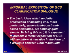 INFORMAL EXPOSITION OF GCS CLARIFICATION DIALOGUE