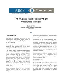 The Muskrat Falls Hydro Project - Atlantic Institute for Market Studies