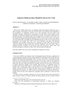Analysis of Rain-on-Snow Runoff Events in New York