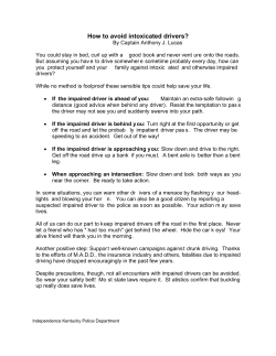 How to avoid intoxicated drivers