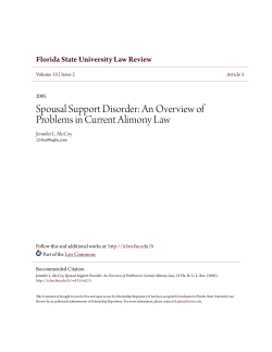 Spousal Support Disorder: An Overview of Problems in Current
