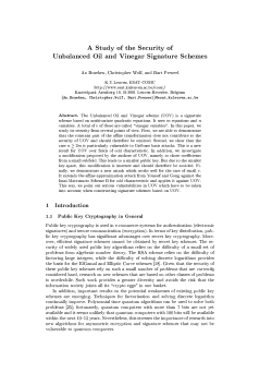 A Study of the Security of Unbalanced Oil and Vinegar Signature