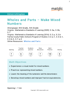 Wholes and Parts – Make Mixed Numbers