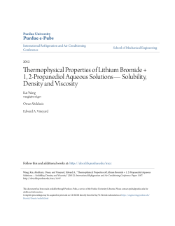 Thermophysical Properties of Lithium Bromide + 1 - Purdue e-Pubs
