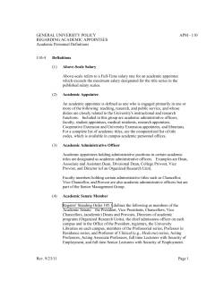 APM 110 - University of California | Office of The President