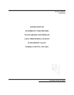 Estimation of Feasibility Parameters to Establish and Operate a Hay