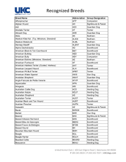 Breed Abbreviations for Judge`s Book