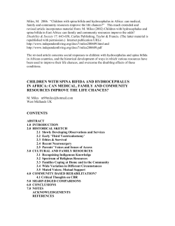 Children with spina bifida and hydrocephalus in Africa: can medical