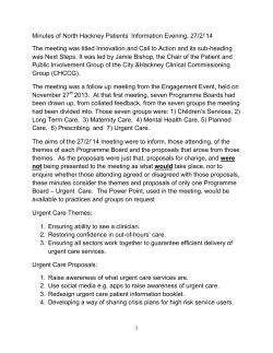 Minutes of North Hackney Patients` Information Evening. 27/2/`14
