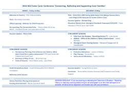2016 WA Foster Carer Conference `Connecting, Reflecting and