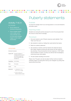 Puberty statements - Family Planning Victoria