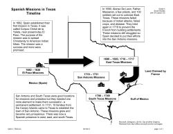 Spanish Missions in Texas Timeline