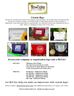 Custom Bags Screen your company or organization logo onto a