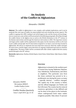 An Analysis of the Conflict in Afghanistan