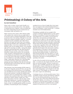 Printmaking: A Colony of the Arts