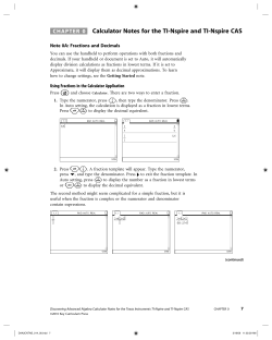 CHAPTER 0 Calculator Notes for the TI-Nspire and TI