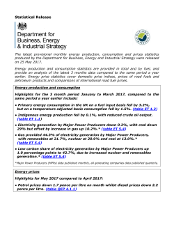 Energy Trends and Prices statistical release
