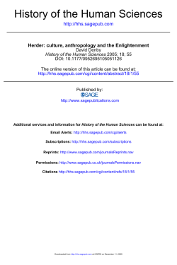 History of the Human Sciences