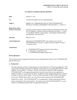 Spring 2017 Administrationof the Fitnessgram Physical Fitness