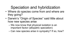 Speciation and hybridization