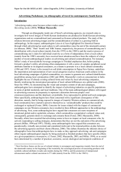 Advertising Paekdusan: An ethnography of travel in contemporary