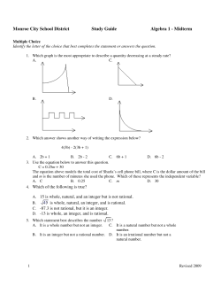 ExamView - alg 1 midterm st guide Revised Nov 2009.tst