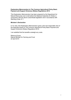 The Common Agricultural Policy Basic Payment and Support Schemes