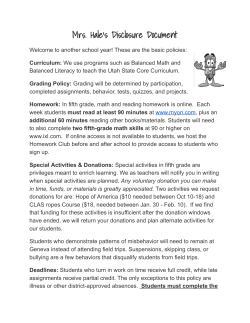 Mrs. Hale`s Disclosure Document