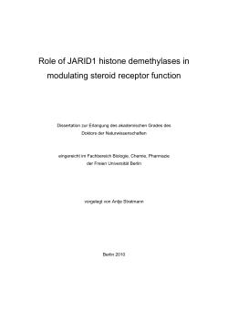 Role of JARID1 histone demethylases in modulating steroid receptor