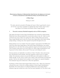 Professional Baseball`s Modern Day Serf System