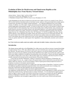Evolution of Diets for Herbivorous and Omnivorous Reptiles at the