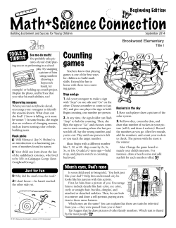 Math and Science Connection for September