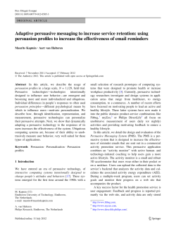 Adaptive persuasive messaging to increase service retention: using