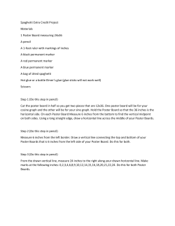 Spaghetti Extra Credit Project Materials 1 Poster Board measuring