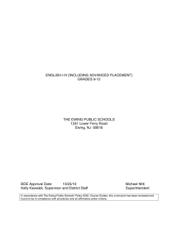 English I-IV G9-12 - Ewing Public Schools