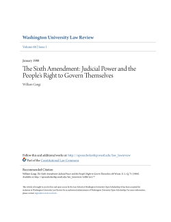 The Sixth Amendment: Judicial Power and the People`s Right to