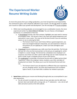 The Experienced Worker Resume Writing Guide